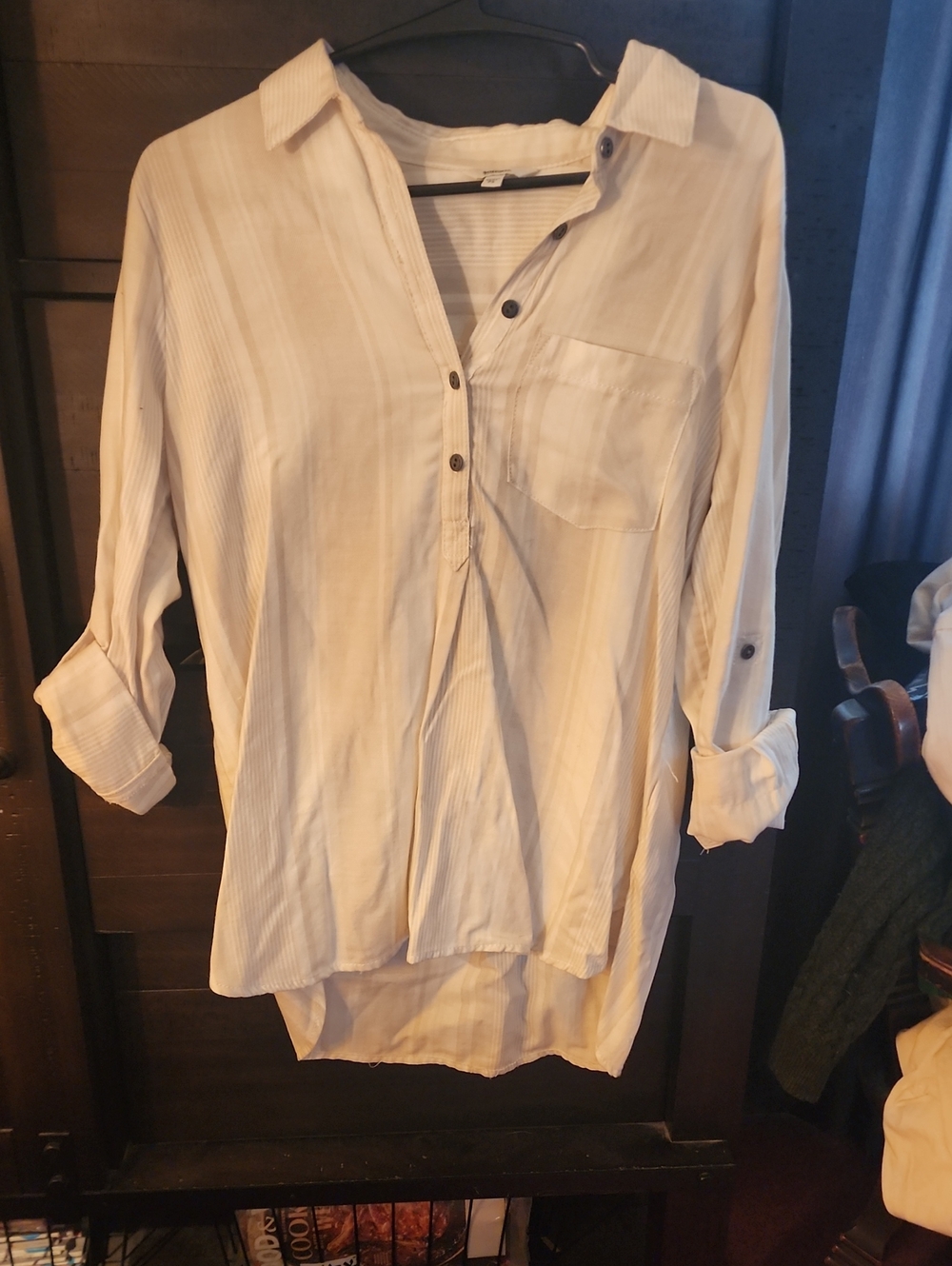 Sonoma Cream Striped Button-Up Shirt